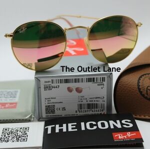 Model Display Ray-Ban Round Metal Pink Mirror RB3447